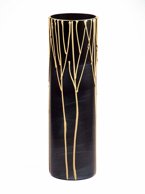 floor burgundy art decorative glass vase 7017/400/sh268