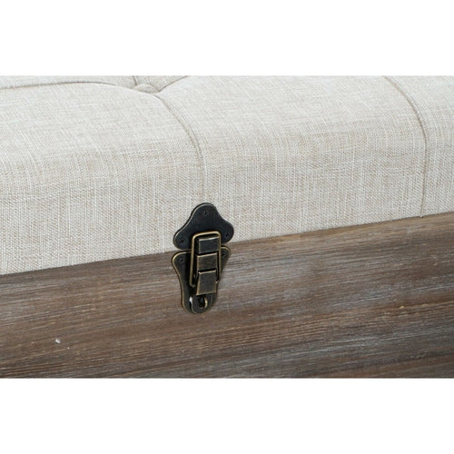 Foot-of-bed Bench DKD Home Decor Brown Cream 3 Pieces Wood Polyester