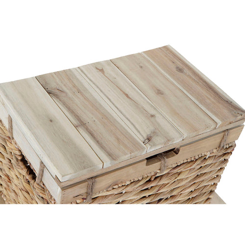 Set of decorative boxes DKD Home Decor Multicolour Natural Wood Metal