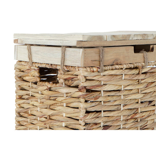 Set of decorative boxes DKD Home Decor Multicolour Natural Wood Metal