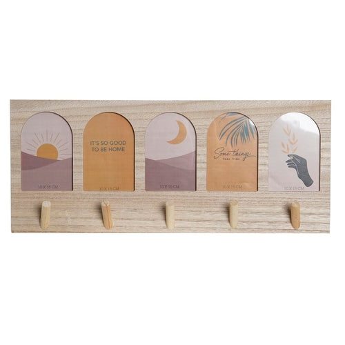 Coat rack DKD Home Decor 56 x 5 x 23,5 cm Natural Multicolour MDF Wood