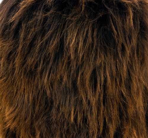 Birch wood & Brown Sheepskin Ottoman